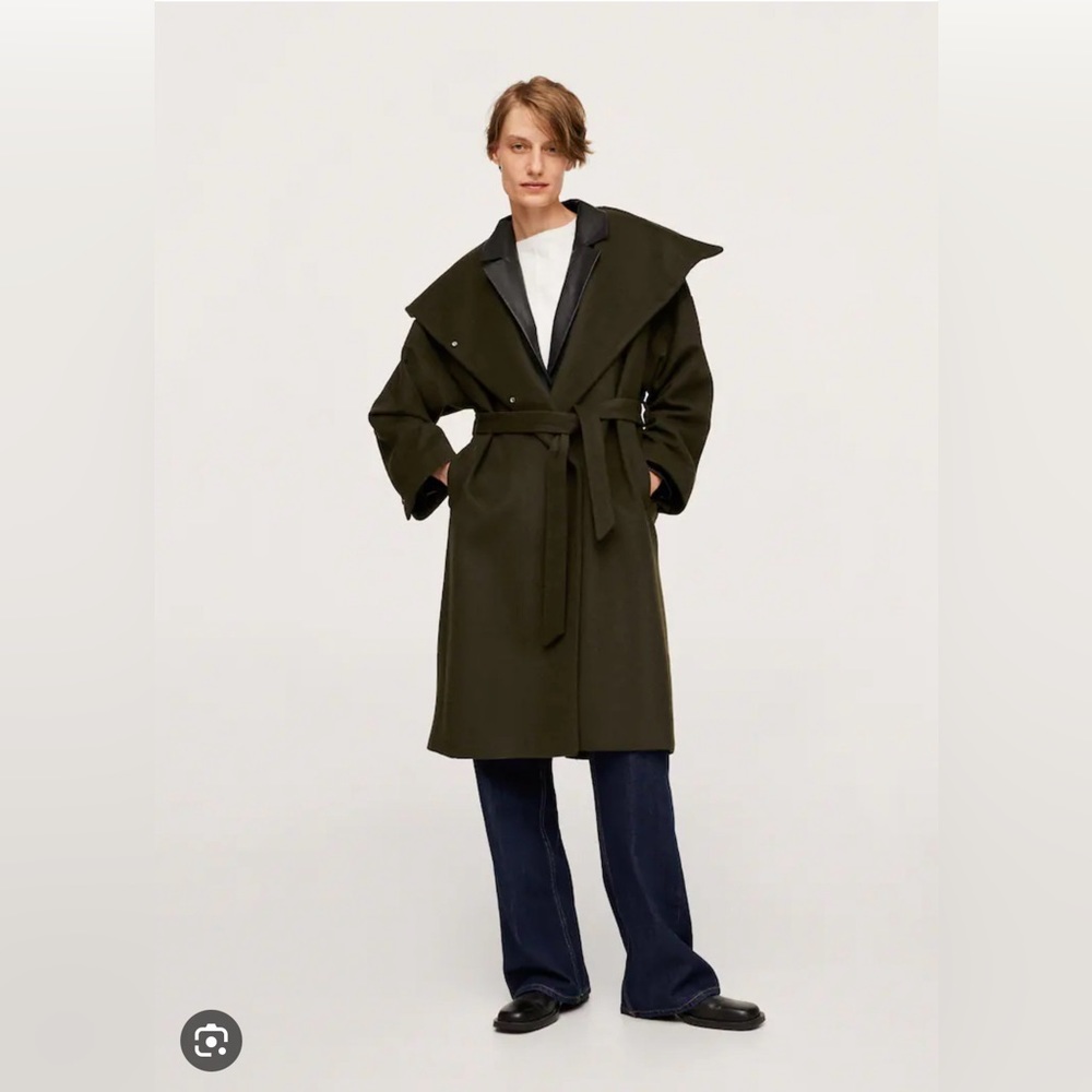 💚olive green mango coat 💚